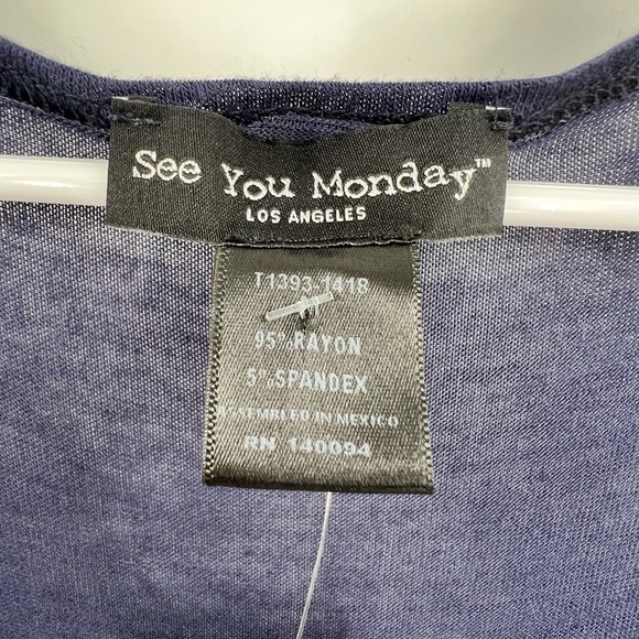 See You Monday LA blue duster cardigan size M - Picture 6 of 12